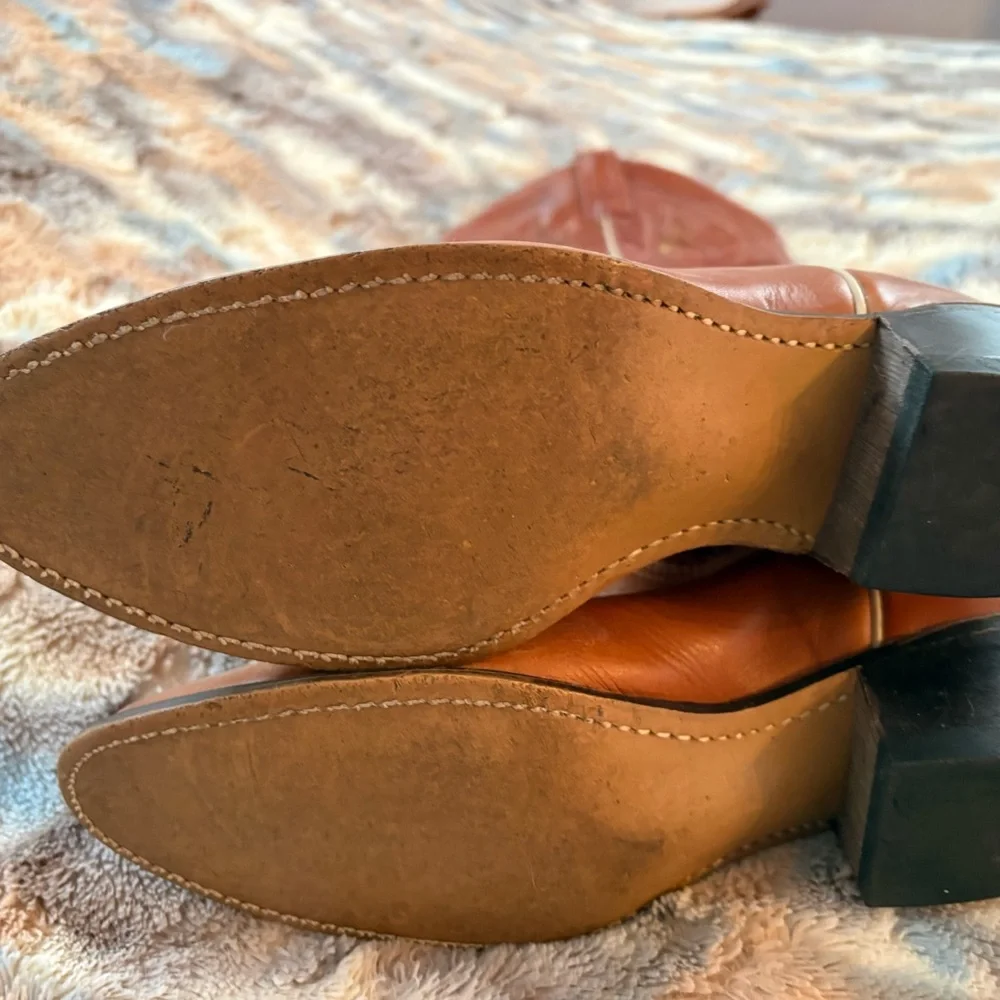 Women's Tan Leather Ankle Boots - Picture 5 of 8